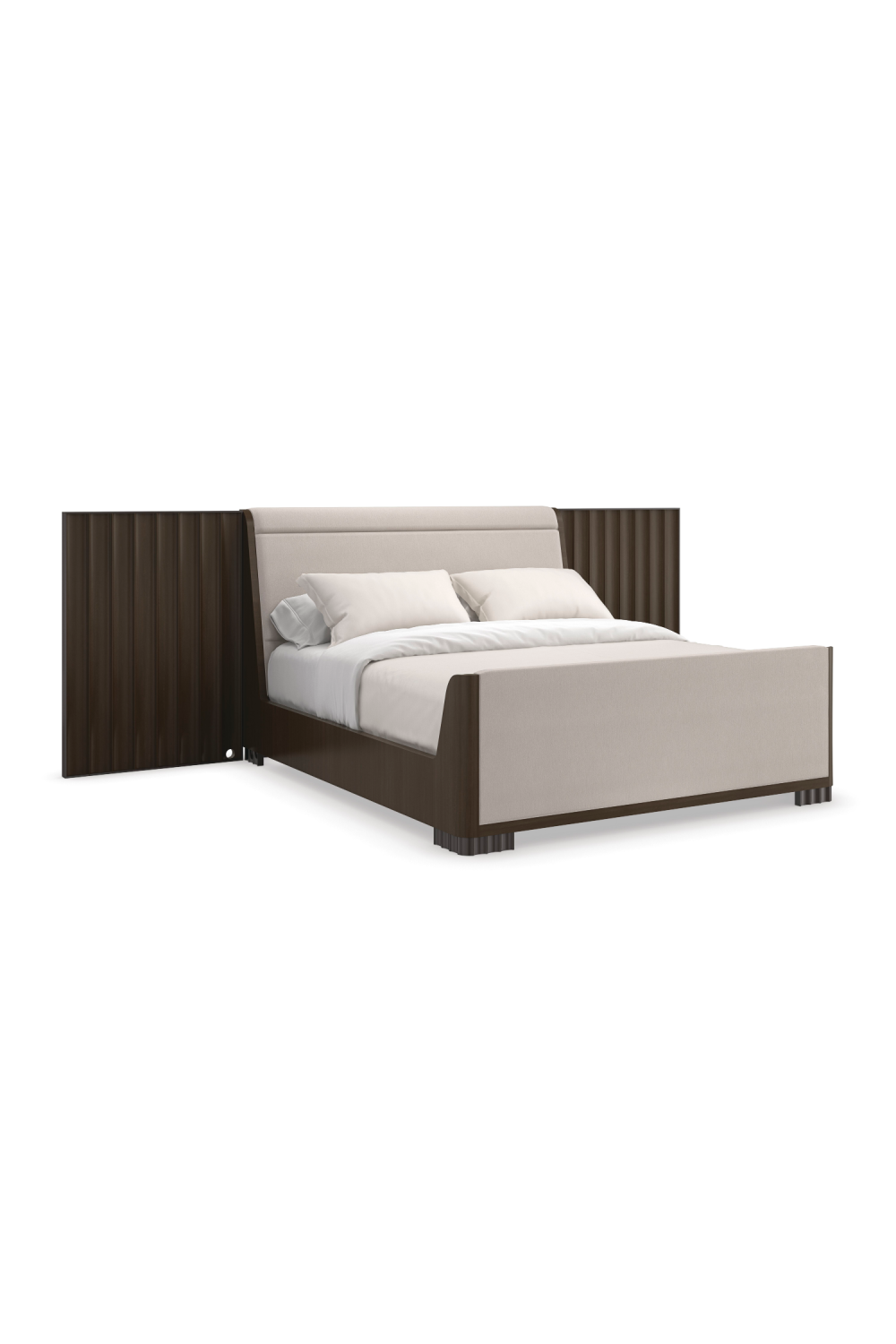 Dark Brown Modern Bed | Caracole Slow Wave | Caracole.eu.com