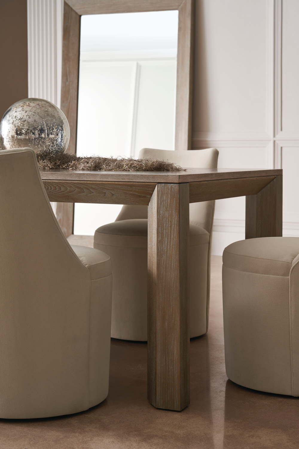 Microfiber Modern Dining Chair | Caracole Barrel Roll | Caracole.eu.com