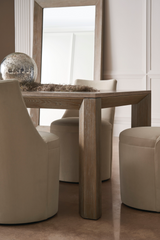Microfiber Modern Dining Chair | Caracole Barrel Roll | Caracole.eu.com