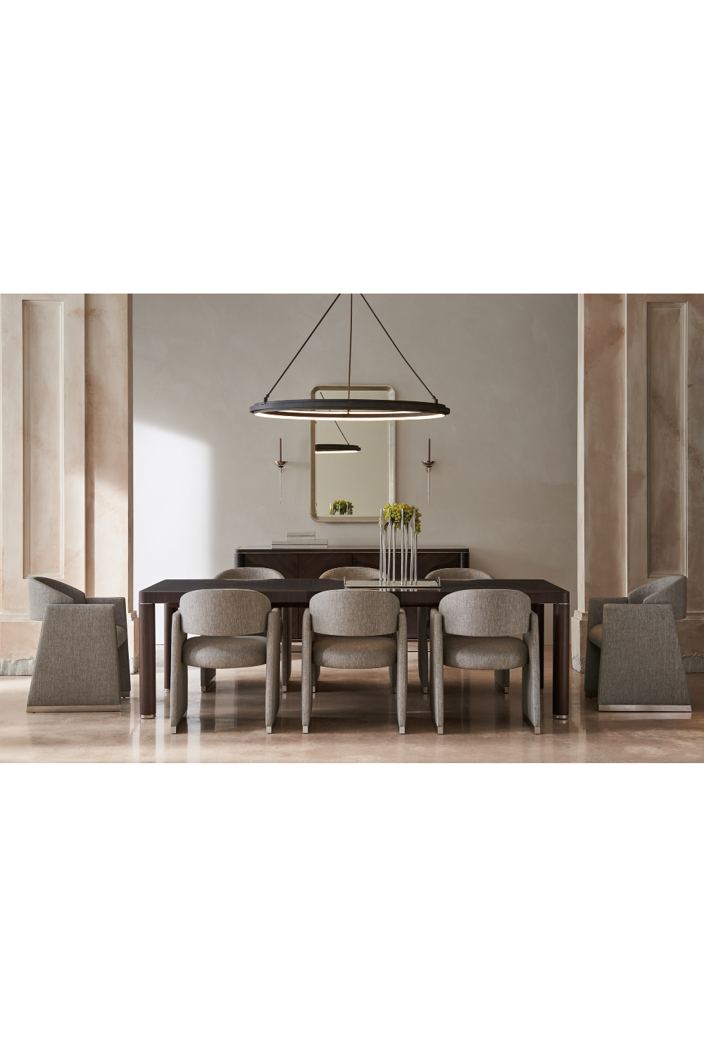 Gray Geometrical Dining Chair | Caracole Polish Off