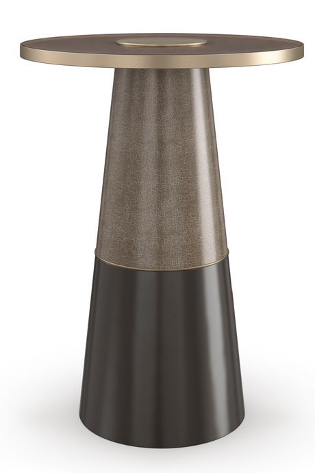 Bronze Glass Pedestal Side Table | Caracole Aperture | Caracole.eu.com