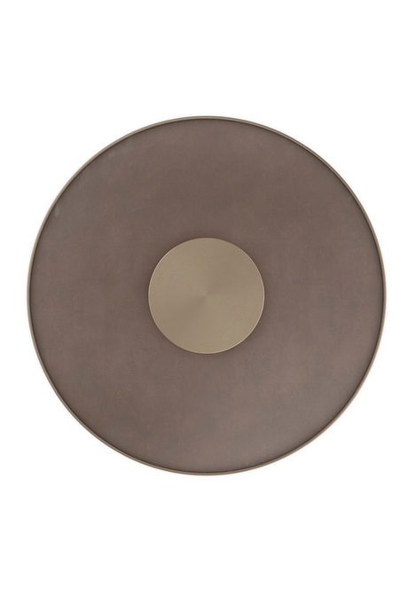 Bronze Glass Pedestal Side Table | Caracole Aperture | Caracole.eu.com