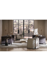 Bronze Glass Pedestal Side Table | Caracole Aperture | Caracole.eu.com