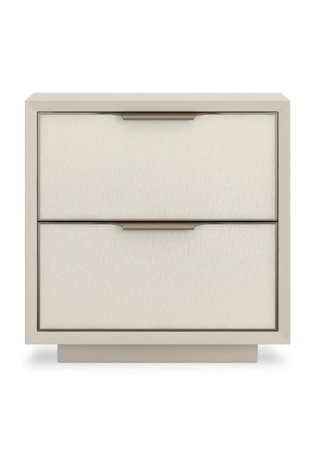 White Vinyl 2-Drawer Nightstand | Caracole Double Wrap | Oroa.com