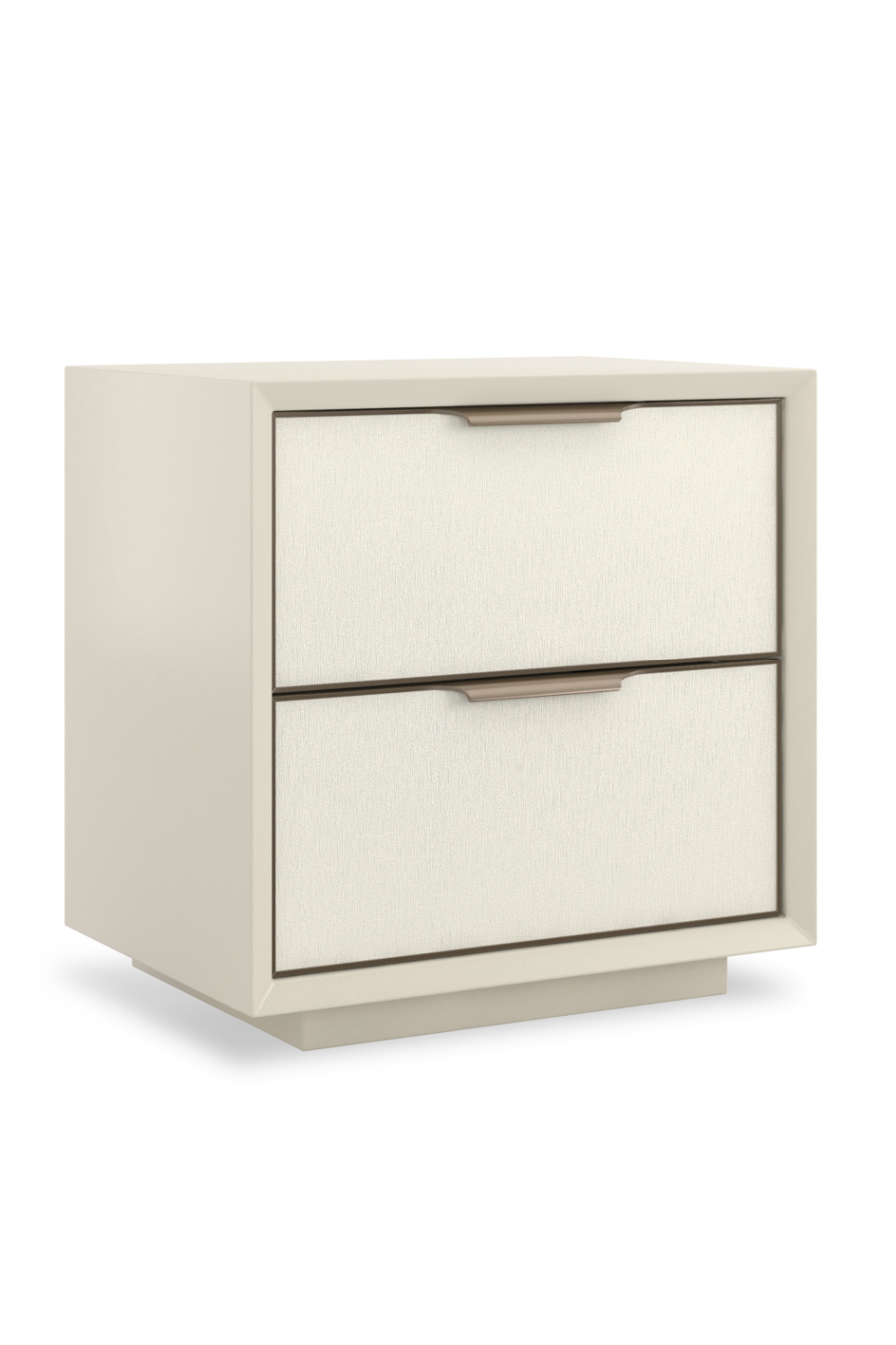 White Vinyl 2-Drawer Nightstand | Caracole Double Wrap | Oroa.com