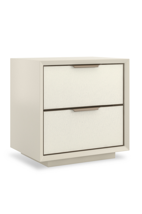 White Vinyl 2-Drawer Nightstand | Caracole Double Wrap | Oroa.com