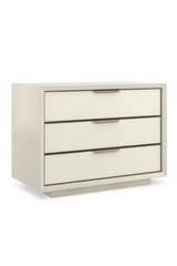 White Vinyl 3-Drawer Nightstand | Caracole Triple Wrap | Oroa.com