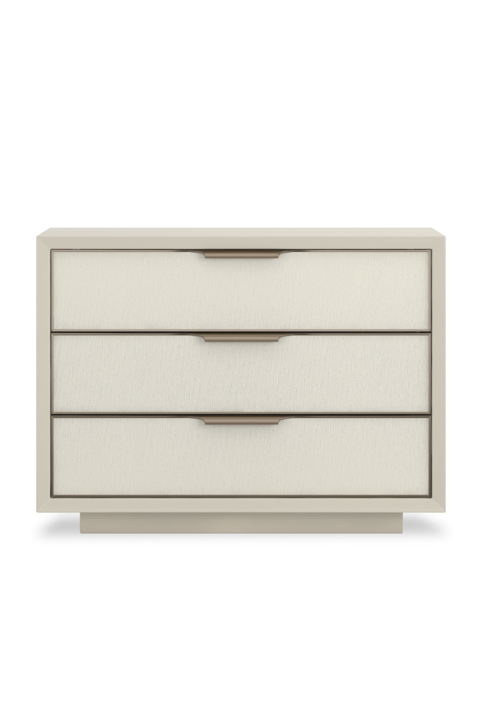 White Vinyl 3-Drawer Nightstand | Caracole Triple Wrap