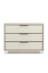 White Vinyl 3-Drawer Nightstand | Caracole Triple Wrap