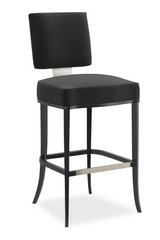 Black Square-Back Bar Stool | Caracole Reserved Seating | Caracole.eu.com