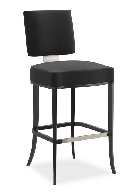 Black Square-Back Bar Stool | Caracole Reserved Seating | Caracole.eu.com