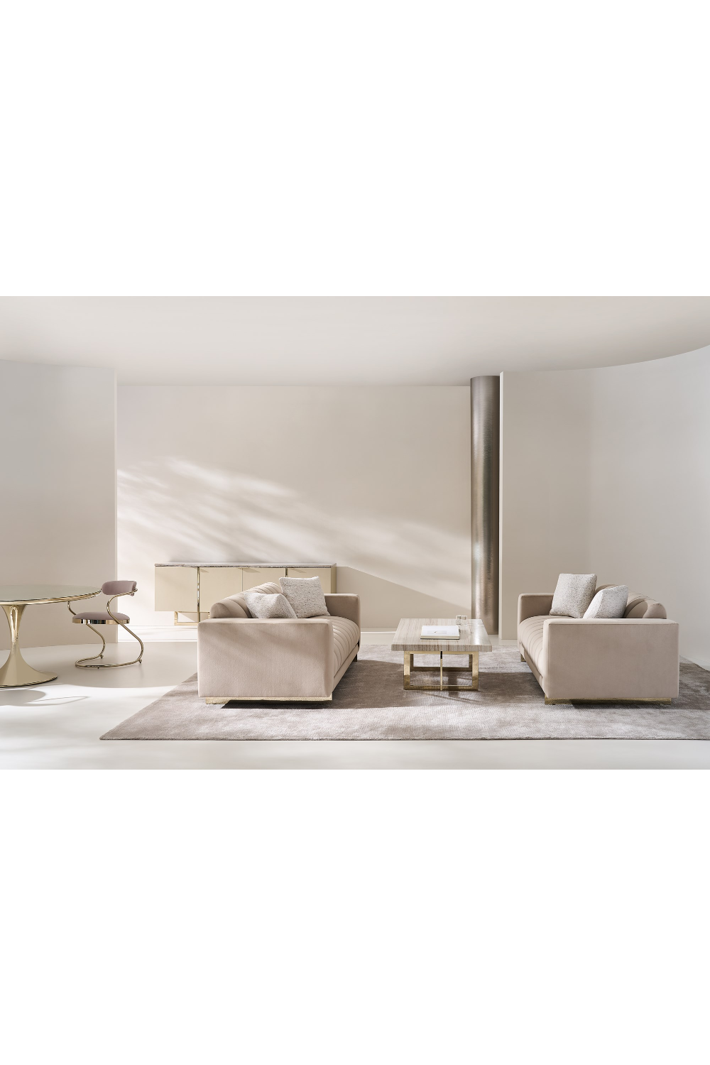 Geometrical Gold Base Coffee Table | Caracole Wish You Were Here | Caracole.eu.com