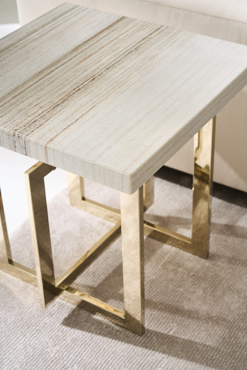 Geometrical Gold Base End Table | Caracole Wish You Were Here | Caracole.eu.com