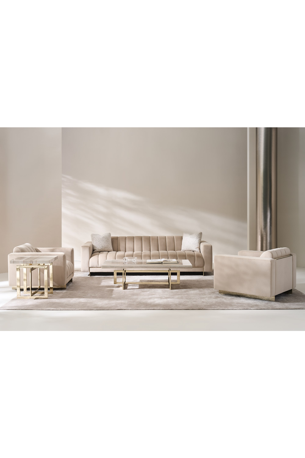 Geometrical Gold Base End Table | Caracole Wish You Were Here | Caracole.eu.com
