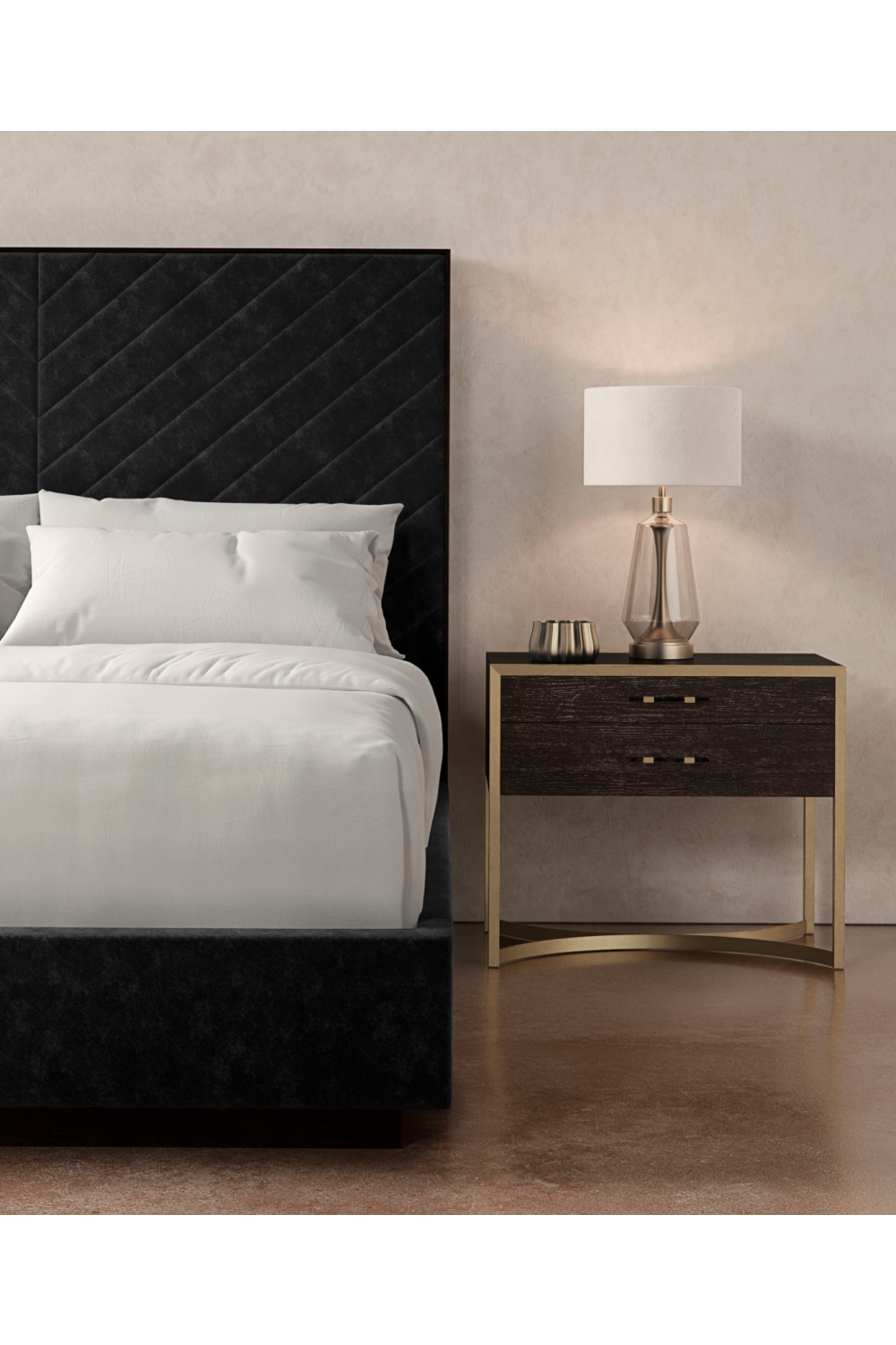 Black Channel-Tufted Bed | Caracole Meet U In The Middle | Caracole.eu.com