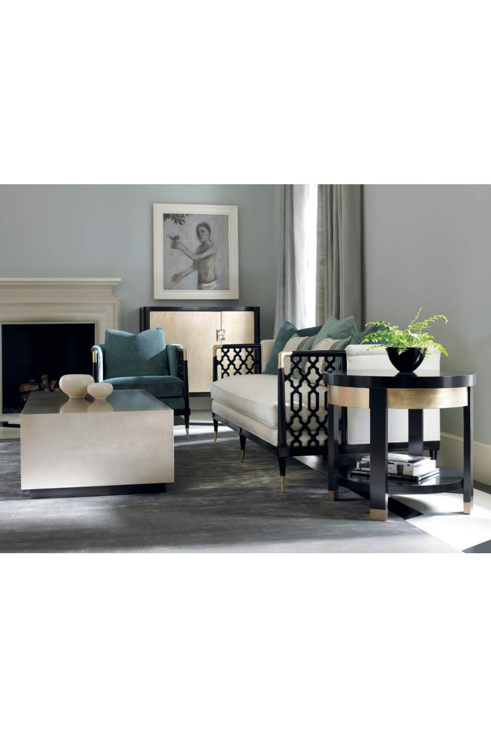 Rectangular Taupe Coffee Table | Caracole Cocktail Couture | Caracole.eu.com