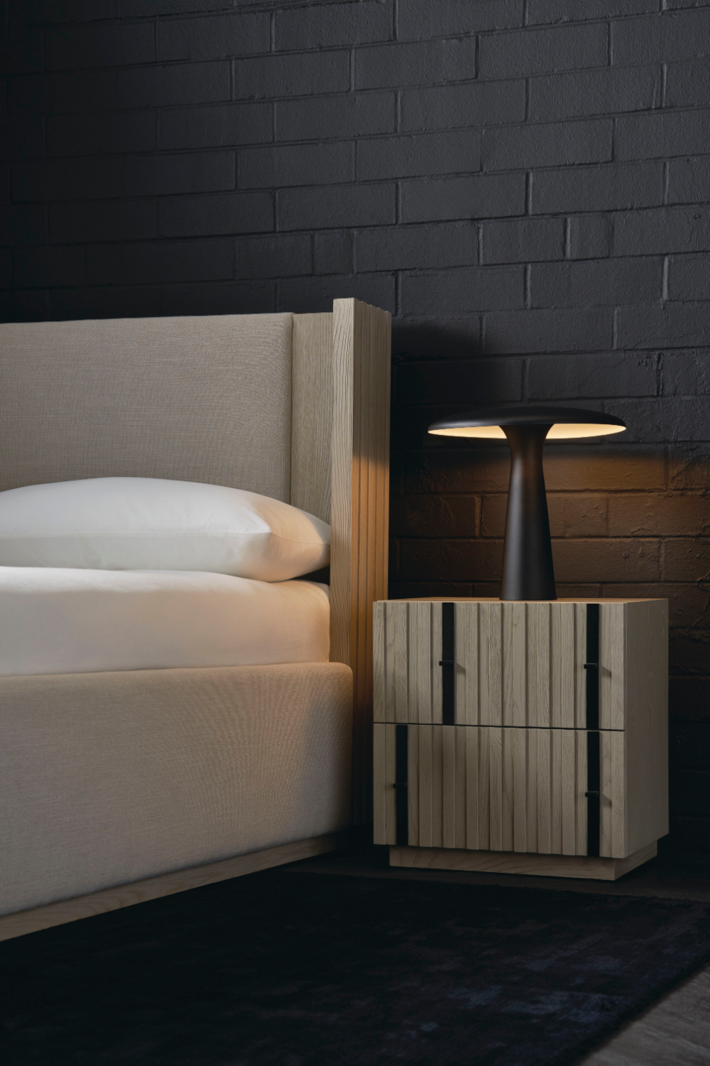 Taupe Linen Bed | Caracole Azure | Caracole.eu.com