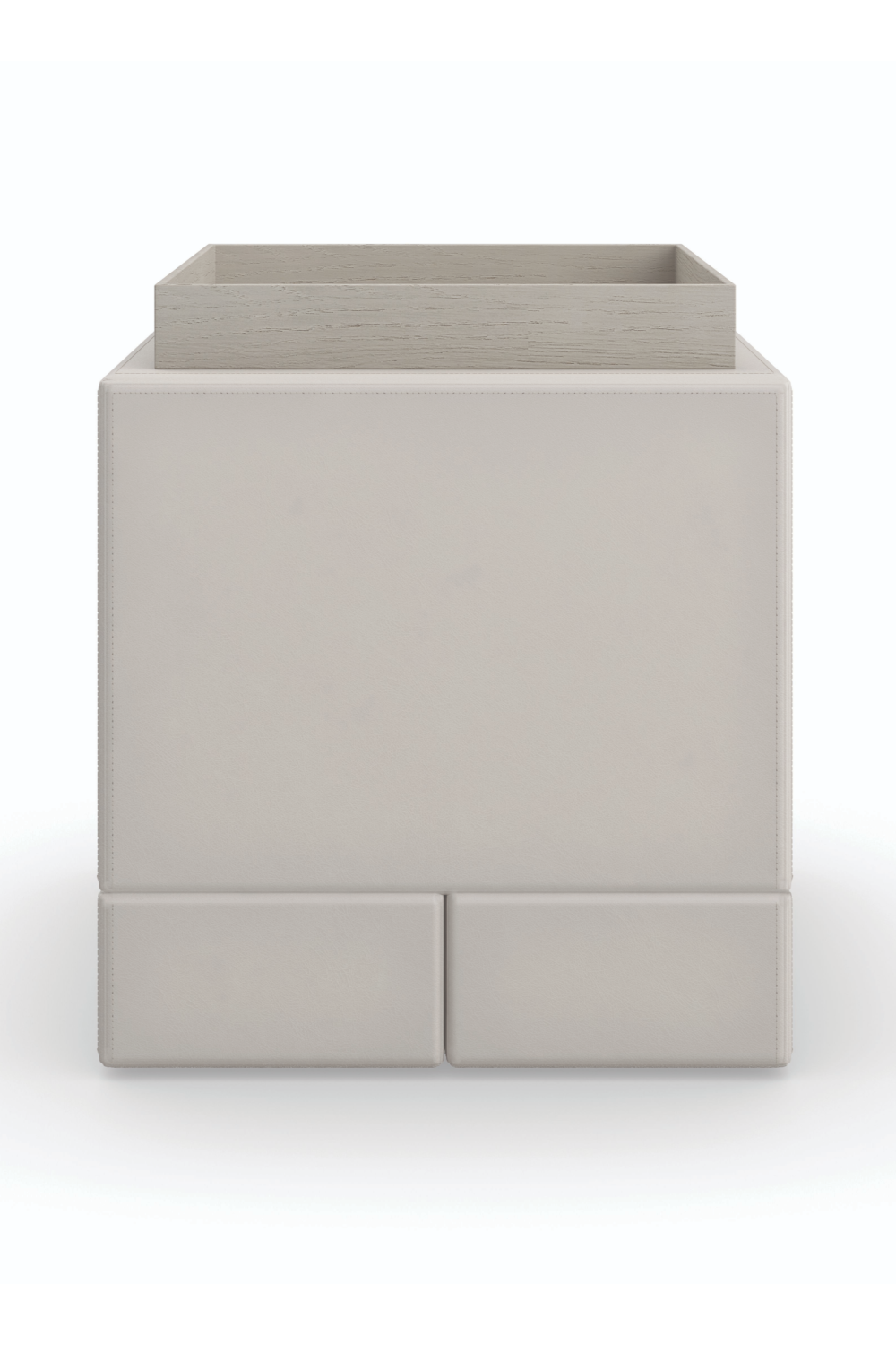 Taupe Leather Side Table | Caracole Bindi | Caracole.eu.com