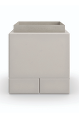 Taupe Leather Side Table | Caracole Bindi | Caracole.eu.com