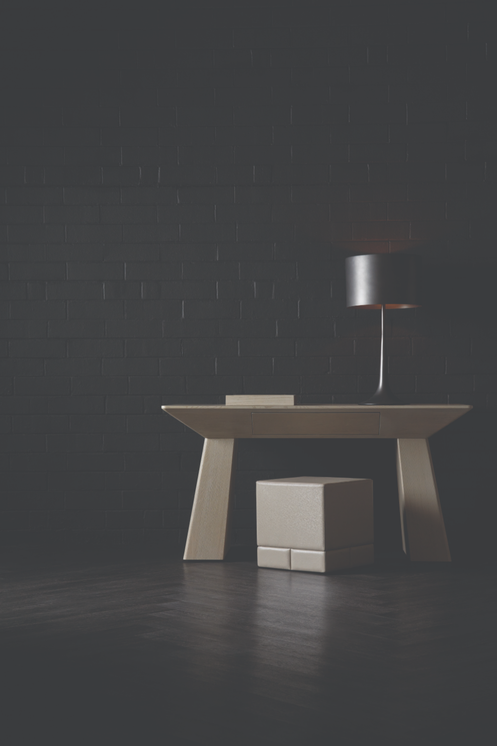 Taupe Leather Side Table | Caracole Bindi | Caracole.eu.com
