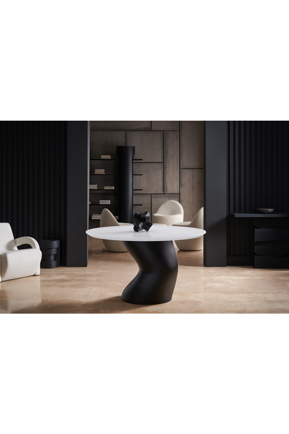 Wavy Black Base Dining Table | Caracole Jose | Caracole.eu.com