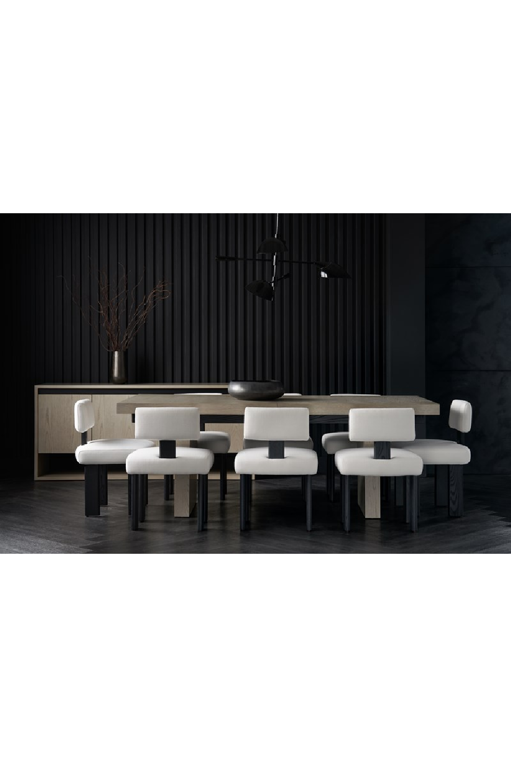 White Linen Modern Dining Chair | Caracole Perry | Caracole.eu.com