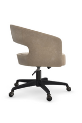 Open-Back Suede Swivel Chair | Caracole Blythe | Caracole.eu.com