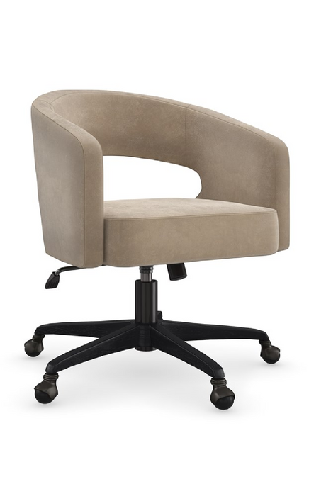 Open-Back Suede Swivel Chair | Caracole Blythe | Caracole.eu.com