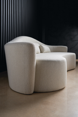 Cream Bouclé Curved Sofa | Caracole Luna | Caracole.eu.com