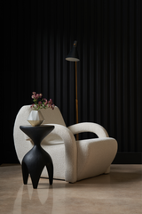 White Bouclé Accent Chair | Caracole Leo | Caracole.eu.com
