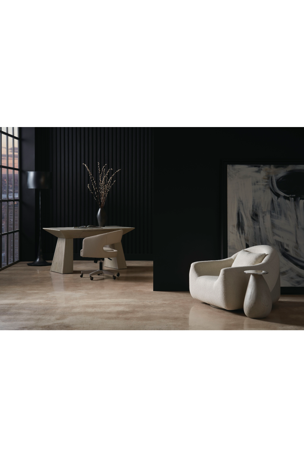 Bouclé Modern Swivel Chair | Caracole Serenity | Caracole.eu.com