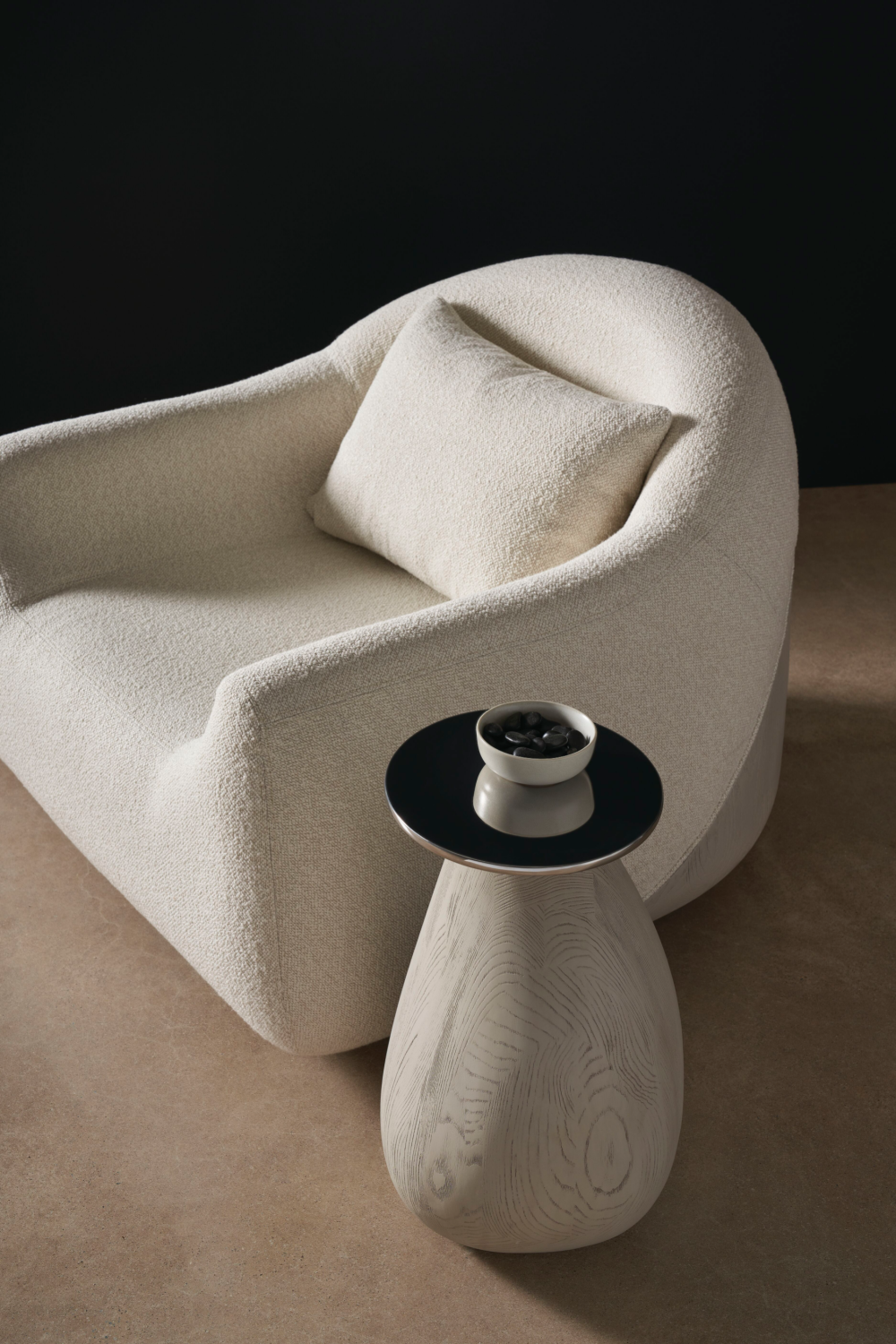 Bouclé Modern Swivel Chair | Caracole Serenity | Caracole.eu.com