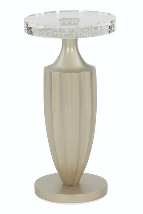 Taupe Fluted Accent Table | Caracole Just A Little Jazz | Caracole.eu.com