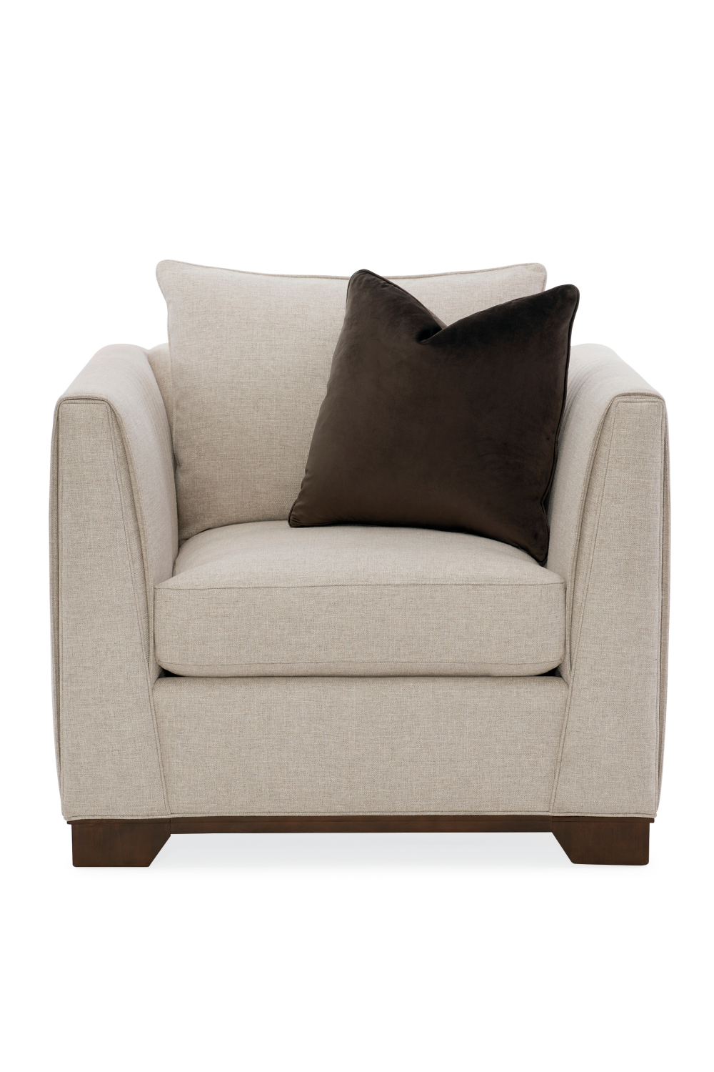 Taupe Linen Lounge Chair | Caracole Moderne | Caracole.eu.com