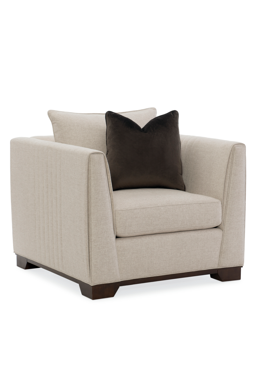 Taupe Linen Lounge Chair | Caracole Moderne | Caracole.eu.com