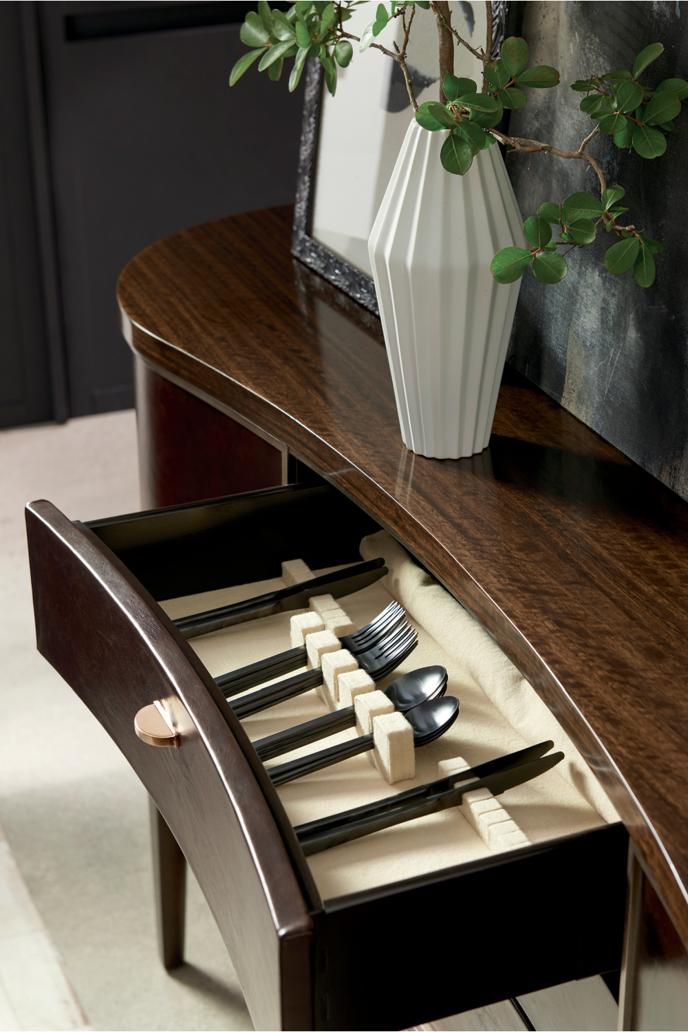 Dark Curved Sideboard | Caracole Moderne | Caracole.eu.com