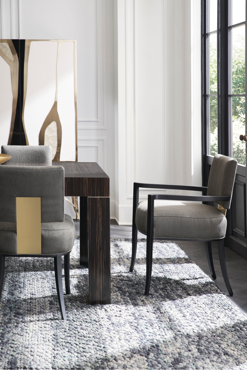 Striated Wood Extendable Dining Table | Caracole Edge | Caracole.eu.com