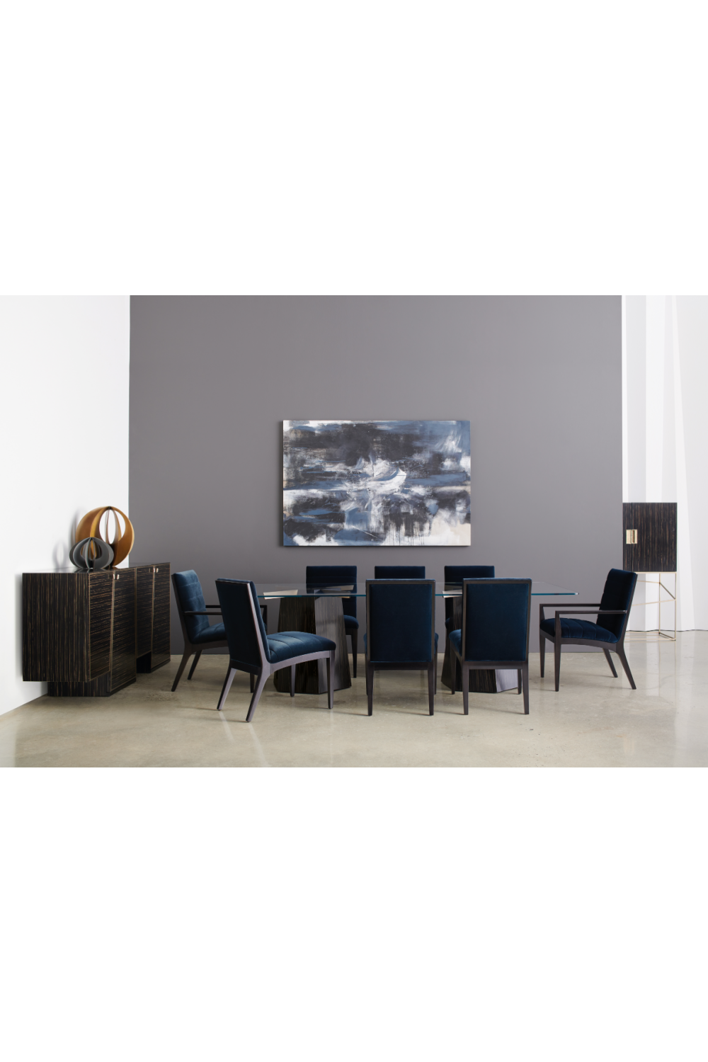 Blue Channeled Side Chair Set (2) | Caracole Edge | Caracole.eu.com
