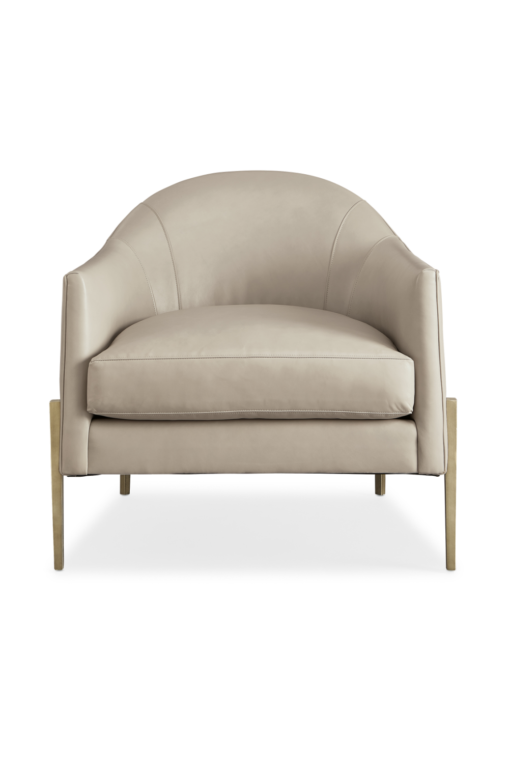 Taupe Leather Lounge Chair | Caracole Rebound | Caracole.eu.com