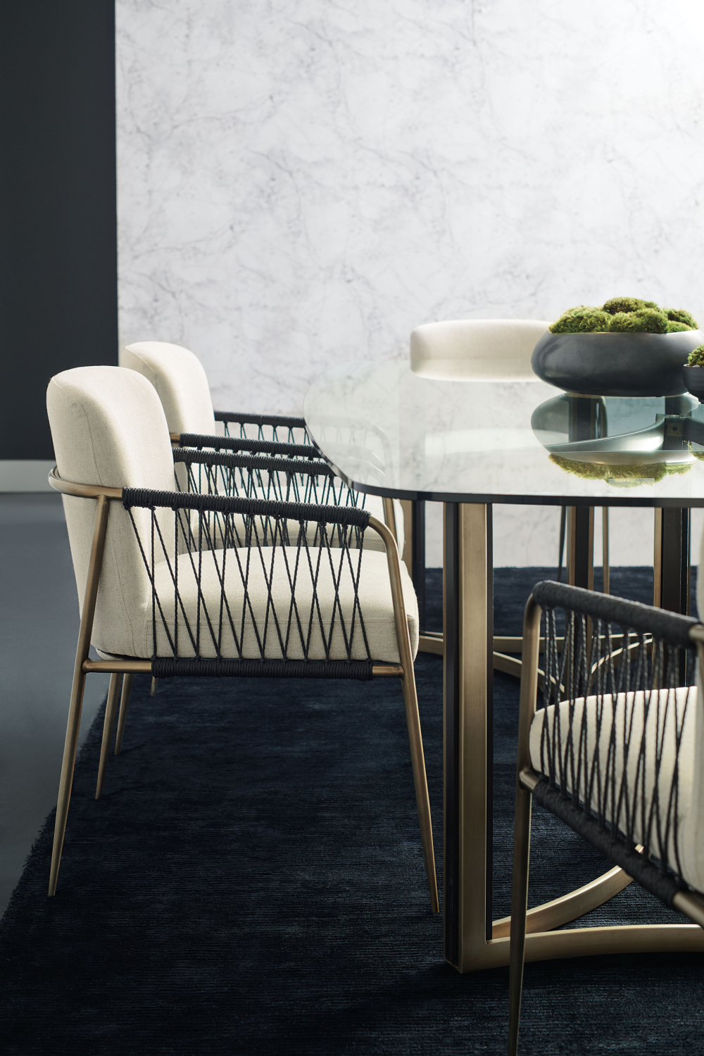 Black Cord Detail Dining Armchair | Caracole Remix | Caracole.eu.com