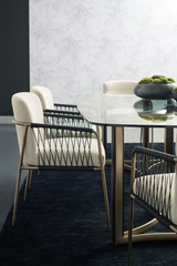 Black Cord Detail Dining Armchair | Caracole Remix | Caracole.eu.com