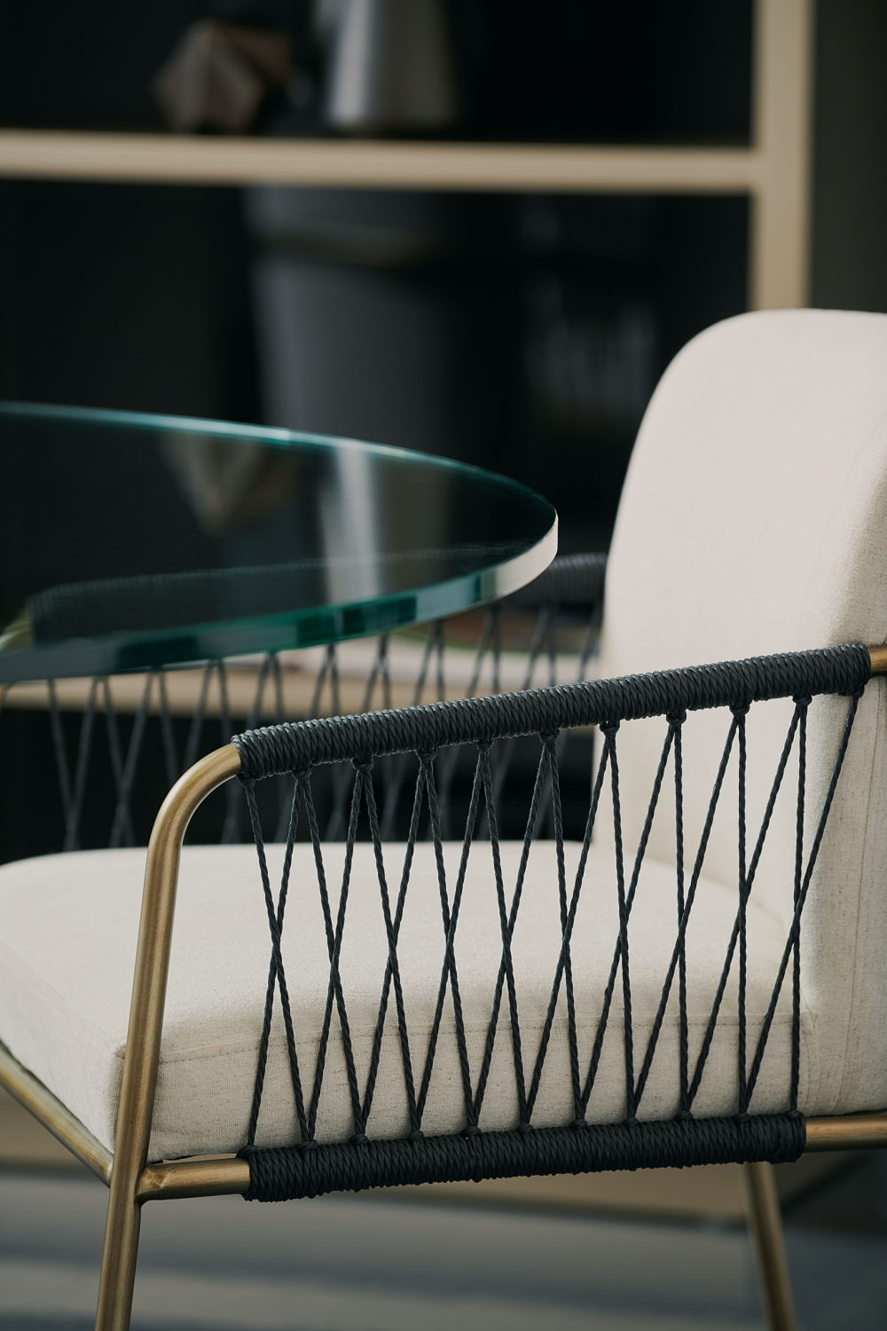 Black Cord Detail Dining Armchair | Caracole Remix | Caracole.eu.com