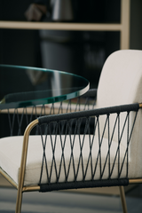 Black Cord Detail Dining Armchair | Caracole Remix | Caracole.eu.com