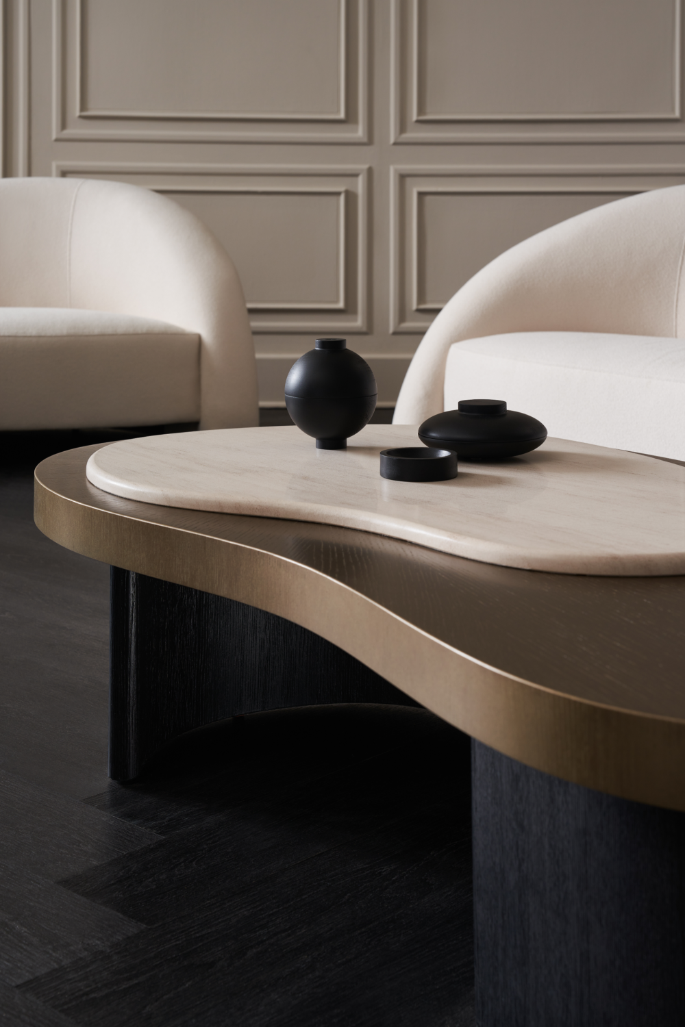 Cream Travertine Coffee Table | Caracole Contrast | Caracole.eu.com