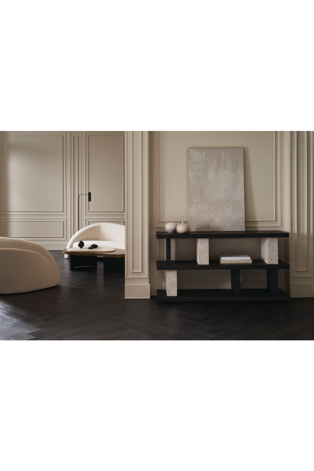 Cream Travertine Coffee Table | Caracole Contrast | Caracole.eu.com