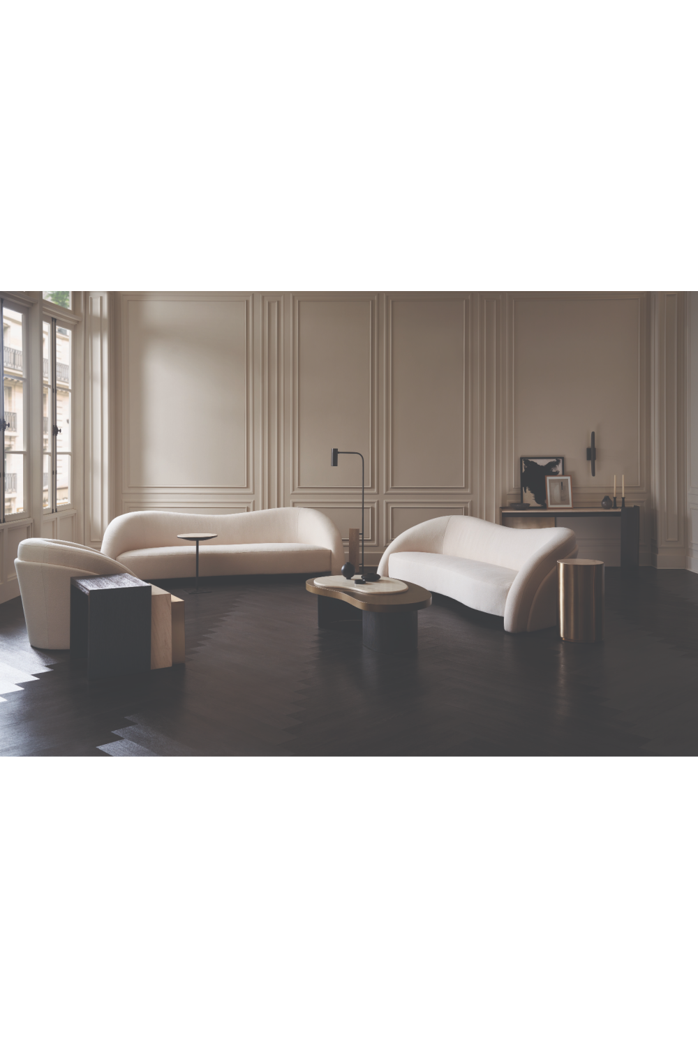 Cream Travertine Modern Desk | Caracole Movement | Caracole.eu.com