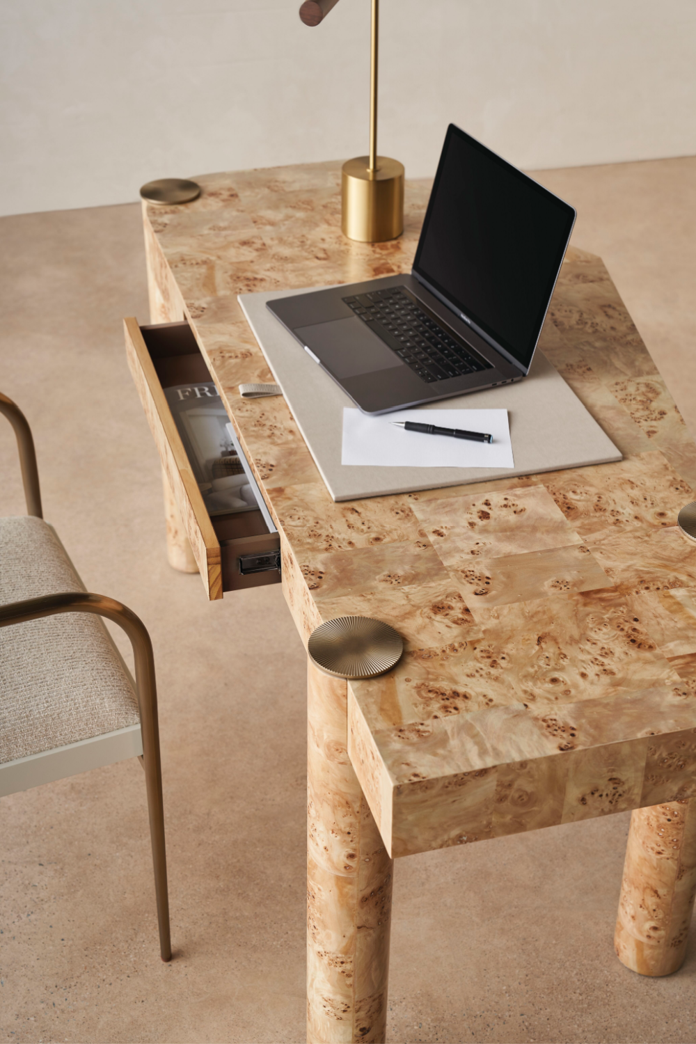 Trapezoidal Wooden Modern Desk | Caracole Rhythm | Caracole.eu.com