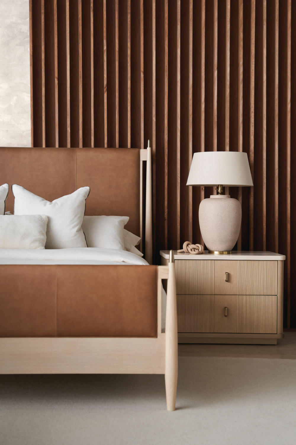 Brown Leather Bed | Caracole Rhythm | Caracole.eu.com
