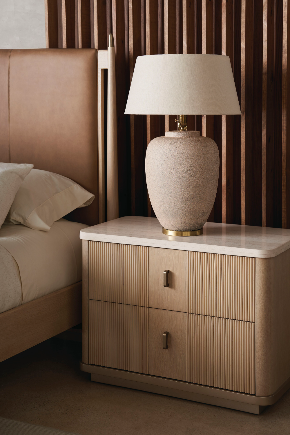 Brown Leather Bed | Caracole Rhythm | Caracole.eu.com