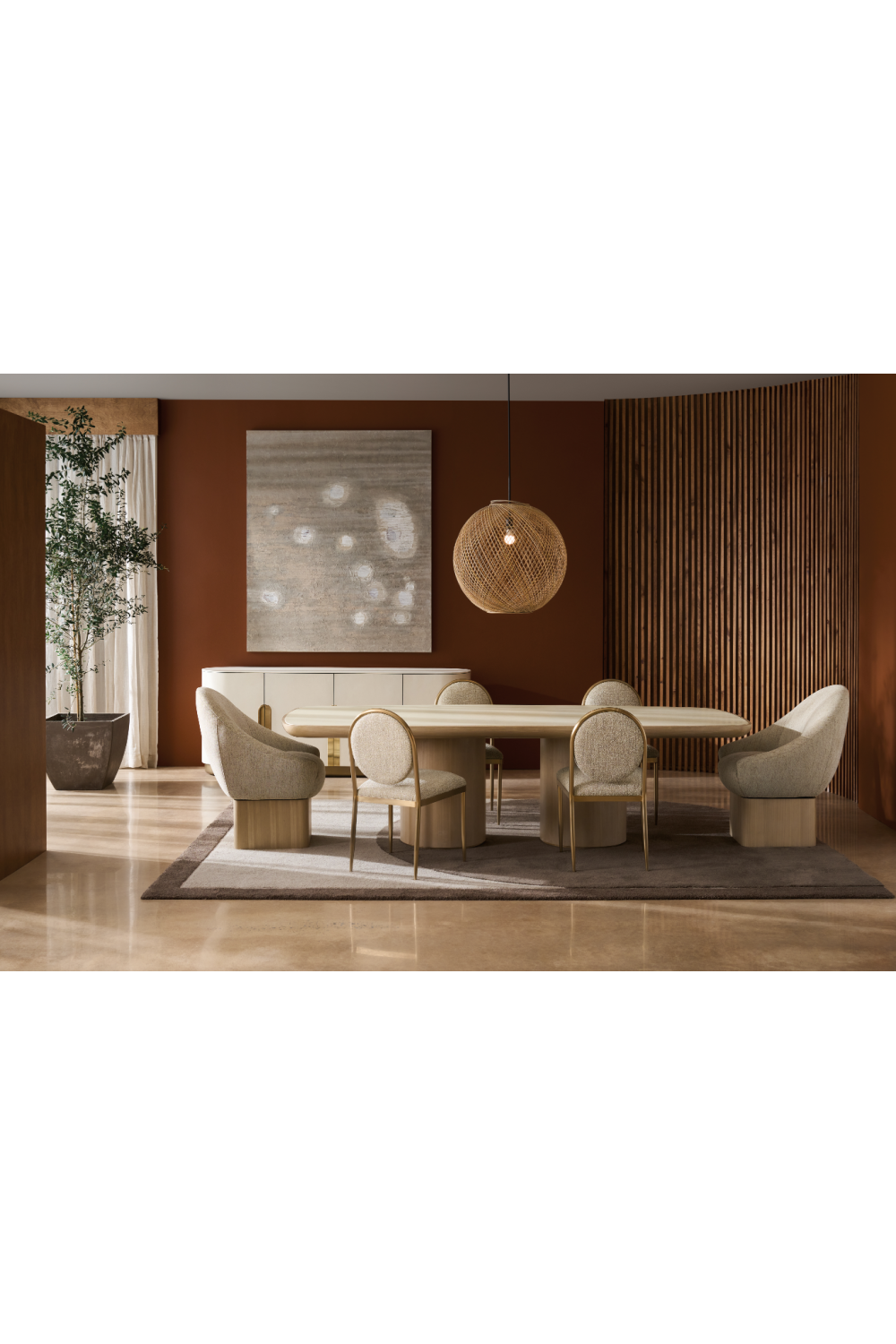 Upholstered Swivel Dining Chair | Caracole Palma | Caracole.eu.com
